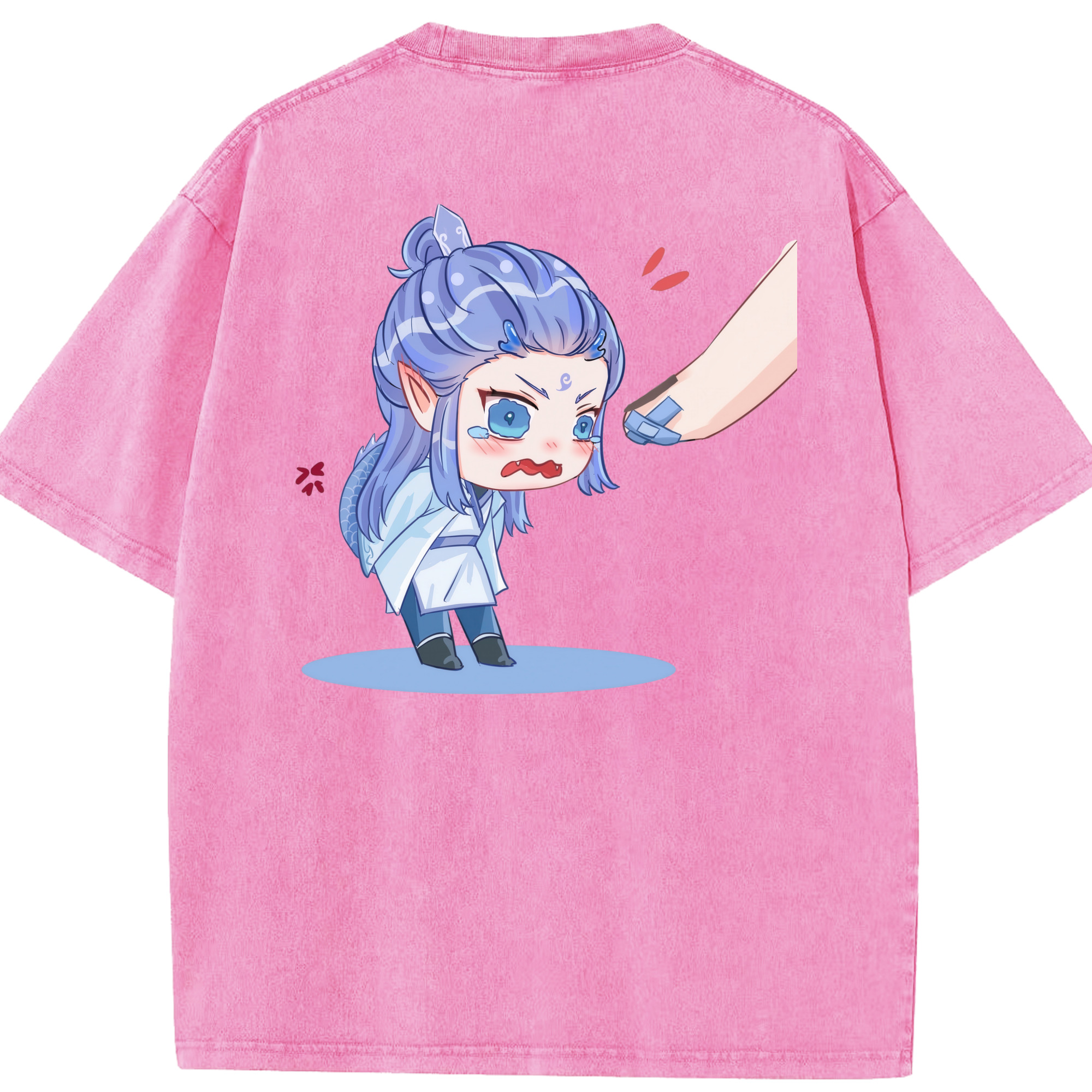 （画像用） Ne Zha 2 ナタ 魔童の大暴れ 綿100% ヴィンテージ風 半袖Tシャツ（背面プリント）